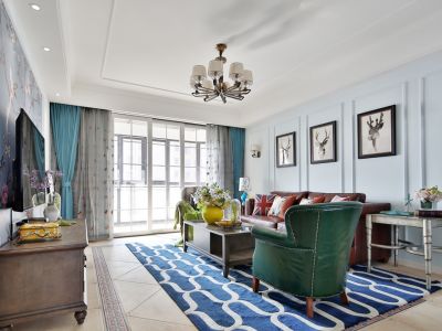 康居新江南119平米混搭风格三居装修案例