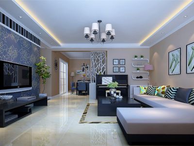 海上印象-135㎡-现代风效果图