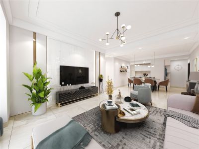 南湖荟-124㎡-欧式风效果图