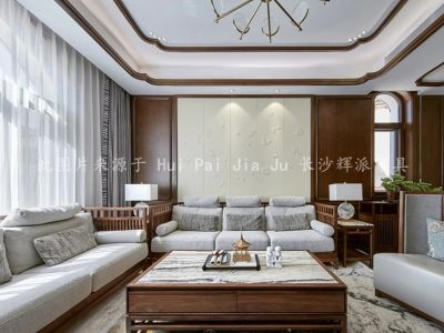 长沙碧桂园新中式家具-380㎡-中式风效果图