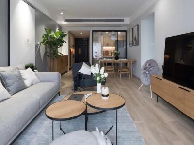 安泰悦水湾90㎡简约风格两室两厅装修案例