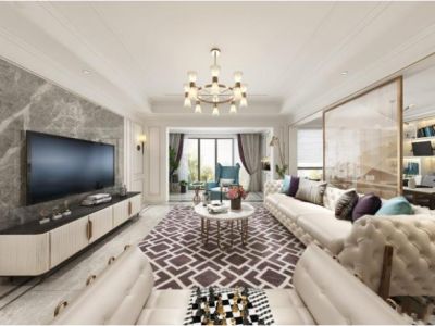 枫林九溪-140㎡-美式风效果图