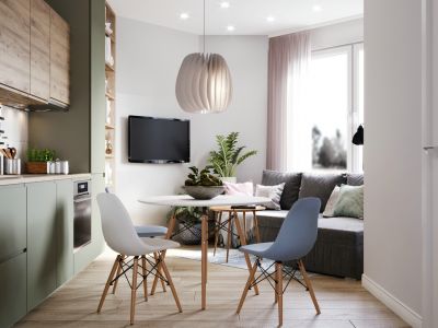 繁花似锦86平米北欧风格二居装修案例