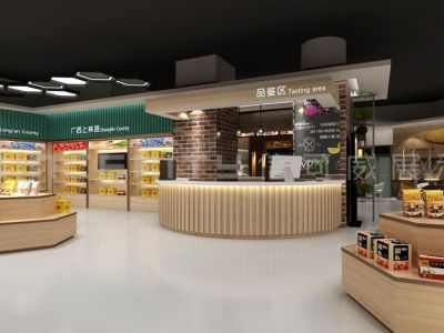 乡村消费扶贫展厅-1300㎡-简约风效果图