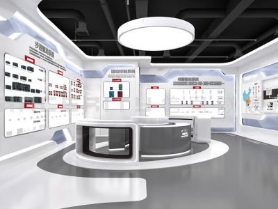 展厅-120㎡-极简风效果图