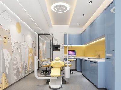 健芽口腔诊所装修设计-500㎡-现代风效果图