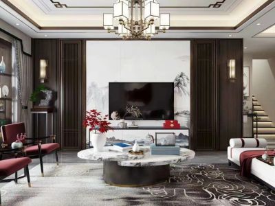 前海花园-116㎡-中式风效果图