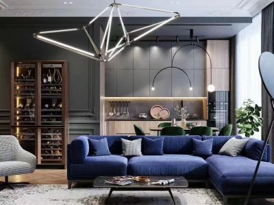 留仙居-95㎡-混搭风效果图