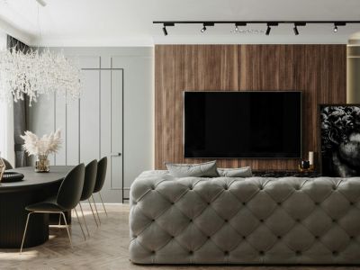 奥克斯天伦城110平方三居室现代装修案例-120㎡-现代风效果图