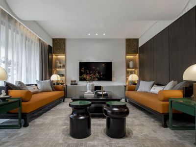 景江花园-160㎡-新中式风效果图