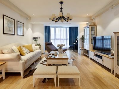 虹西美庐-130㎡-地中海风效果图