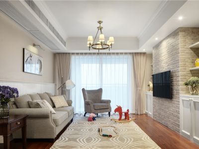 观山别院-126㎡-美式风效果图