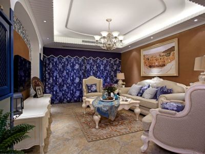 滨江怡景-130㎡-地中海风效果图