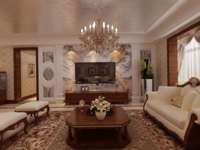 清水湾花园-272㎡-欧式风效果图