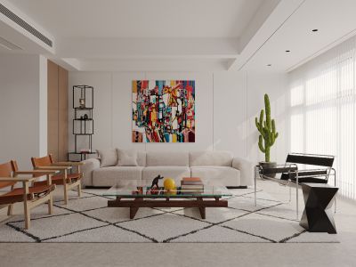 诚鹏中央华府-121㎡-简约风效果图