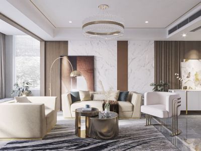 天华国际-160㎡-轻奢风效果图