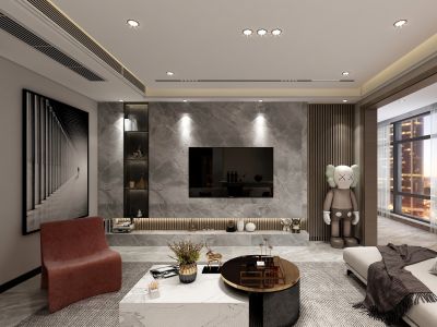 御龙湾-132㎡-轻奢风效果图