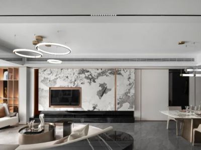 皇山华府110平三房现代装修案例-0㎡-绚丽风效果图