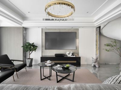 银盛泰星河城136三居室现代装修案例-136㎡-绚丽风效果图