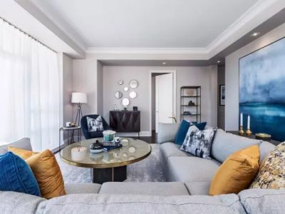 银盛泰星河城130平三居室现代装修案例-130㎡-现代风效果图