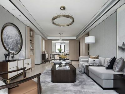 安泰山庄-143㎡-新中式风效果图