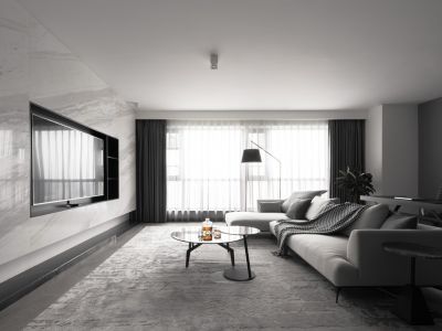 中南世纪锦城-86㎡-后现代风效果图