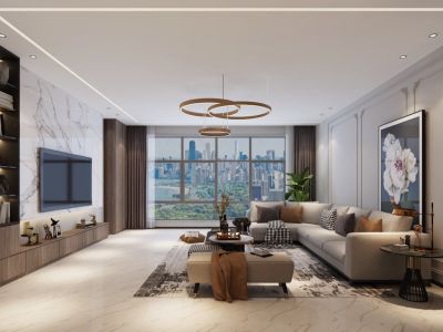 观澜小区-150㎡-现代风效果图