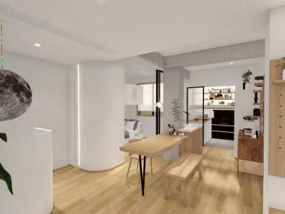 宝山区宝景苑-90㎡-绚丽风效果图