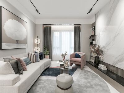 幸福城-117㎡-现代风效果图