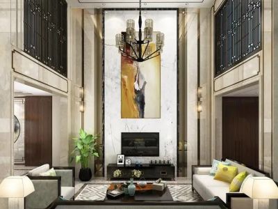 恒大城(别墅)-270㎡-新中式风效果图