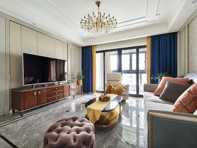 左庭右院-99㎡-美式风效果图