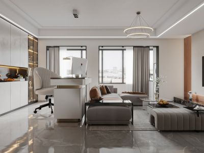 恒大品城123㎡三居室现代风格装修案例