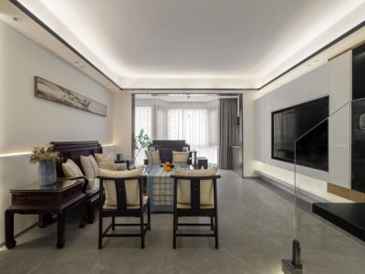 阳光耍都147㎡四居室混搭风格装修案例