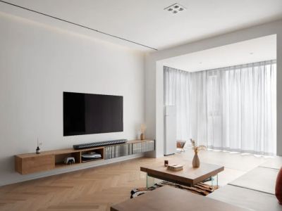 鼎能天玺莲湖-113㎡-现代风效果图