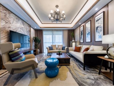 星河东悦湾-126㎡-新中式风效果图