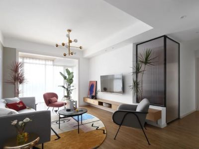 兴诚锦云府107㎡三居室现代风格装修案例