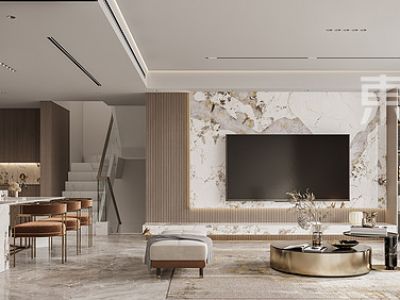 悦江南-328㎡-现代风效果图