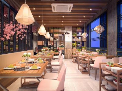 火锅店-666㎡-绚丽风效果图