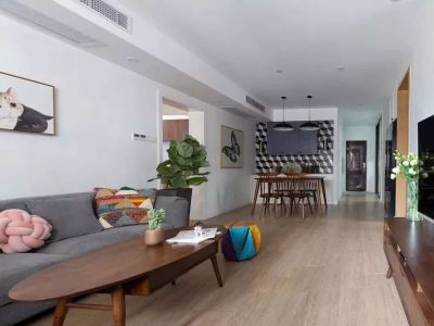 绿地国际博览城博睿114平米北欧三居装修案例