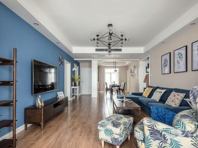 万科公园里111平米现代三居室装修案例