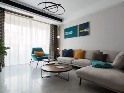 世茂云翰95平米现代简约二居装修案例