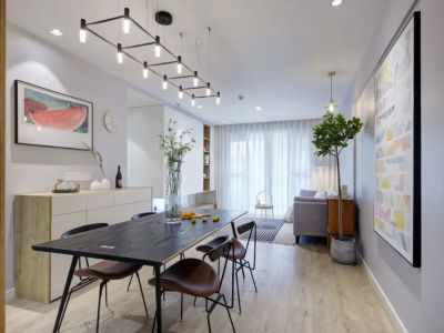 万科城90平米现代三居室装修案例