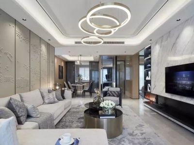 玉林恒大城新中式风格130平米三居室装修案例