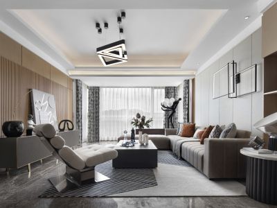 龙湖方圆-135㎡-现代风效果图