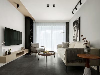 珠江国际城现代风格105平米三室两厅装修案例