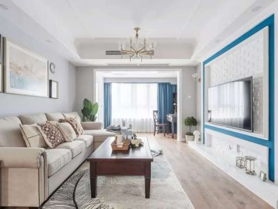 山钢铭著-108㎡-美式风效果图