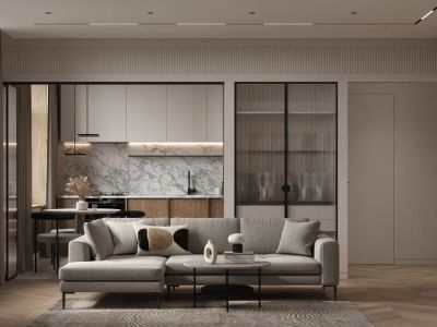 御城金湾-88㎡-简约风效果图