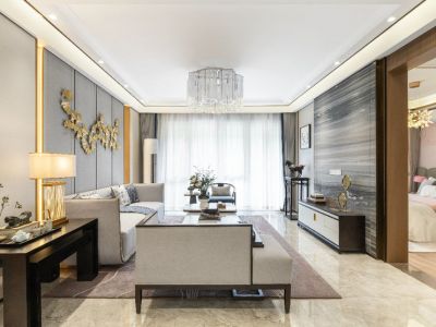 保利西山林语-128㎡-新中式风效果图