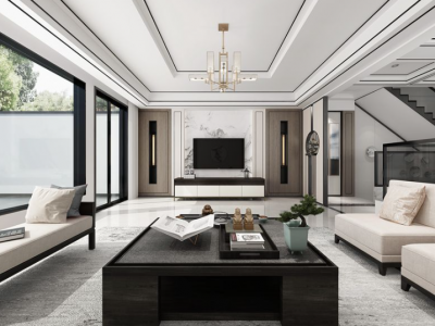 雅丽安都-240㎡-新中式风效果图