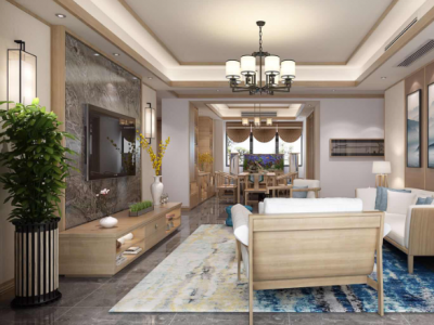 曲靖碧桂园-166㎡-新中式风效果图